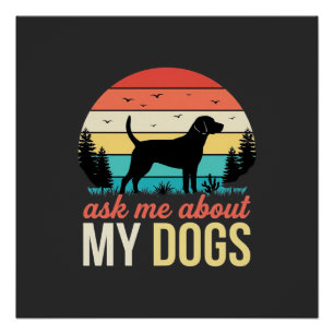 Poster Demandez-moi à propos de mon chien Rétro Sunset_1