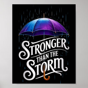 Poster Démence d'Alzheimer Parapluie Violet Plus Fort Que