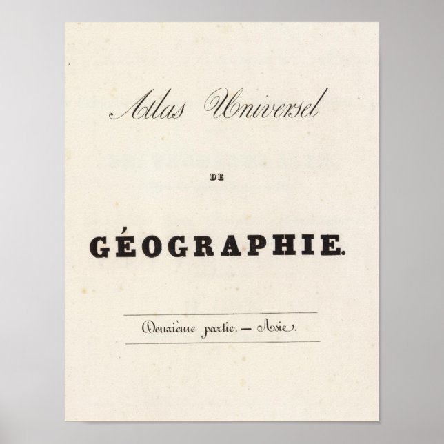 Poster Demi-titre Atlas universel Asie (Devant)