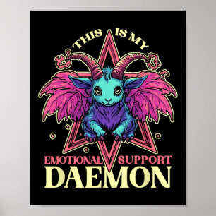 Poster Démon De Soutien Émotionnel Avec Mignonne Chèvre D