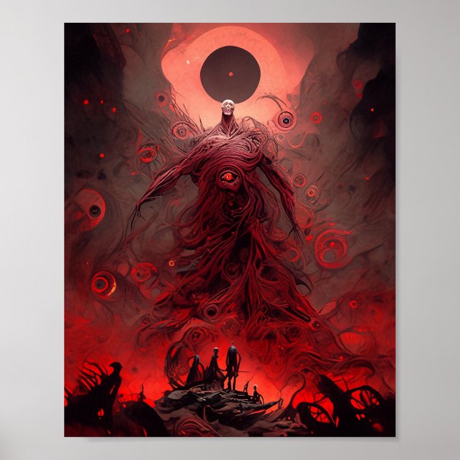 Poster Démon géant Créature Imaginaire foncé Horreur (Devant)