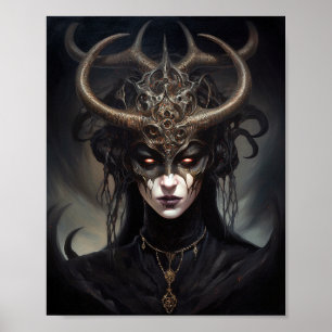 Poster Demon Woman Queen Dark Imaginaire Art