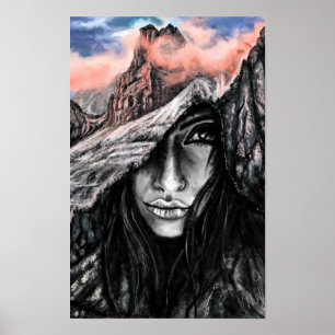Poster d'émotion de la femme et de la nature Impri