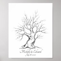Poster d'Empreinte En Chêne Pour Anniversaire