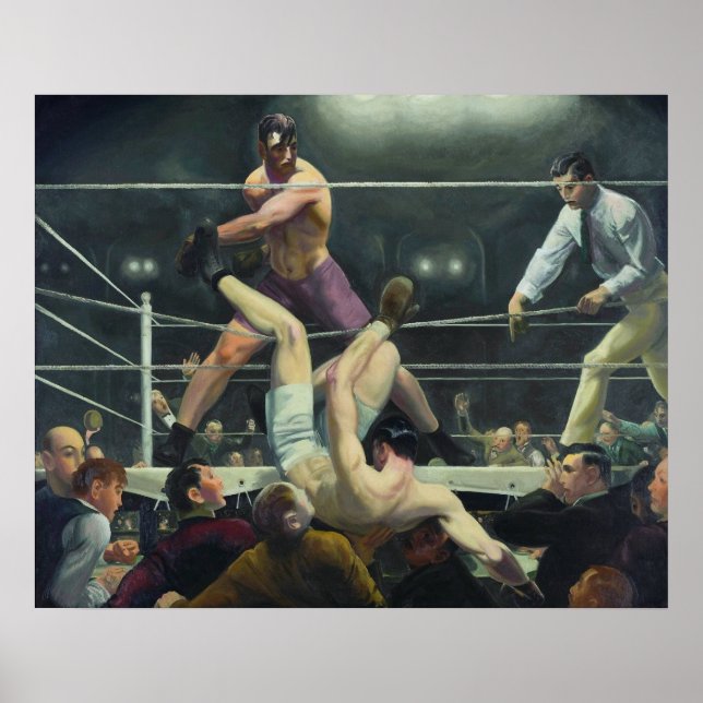 Poster Dempsey et Firpo, George Bellows (Devant)