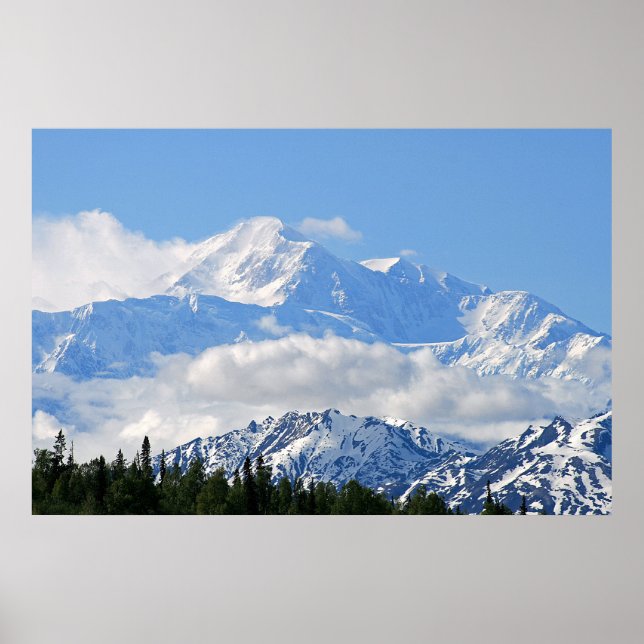 Poster Denali / Mt McKinley Alaska (Devant)