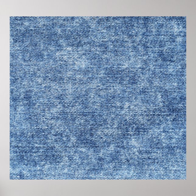Poster Dénim bleu lavement acide, texture de gros plan. (Devant)