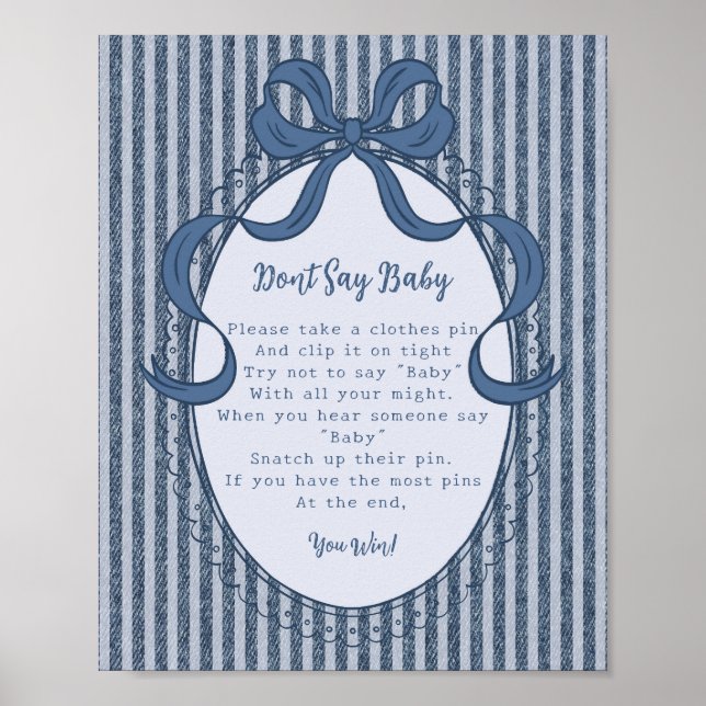 Poster Denim Coquette Bow Blue Jean Dont Say Baby Game (Devant)