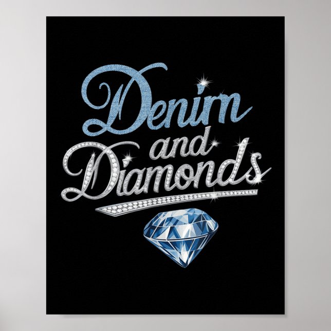 Poster Denim Et Diamonds Mode tendance (Devant)