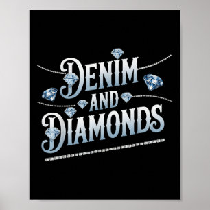 Poster Denim Et Diamonds Mode tendance