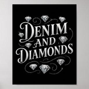 Poster Denim Et Diamonds Pays Chic Bacheloret Occidental