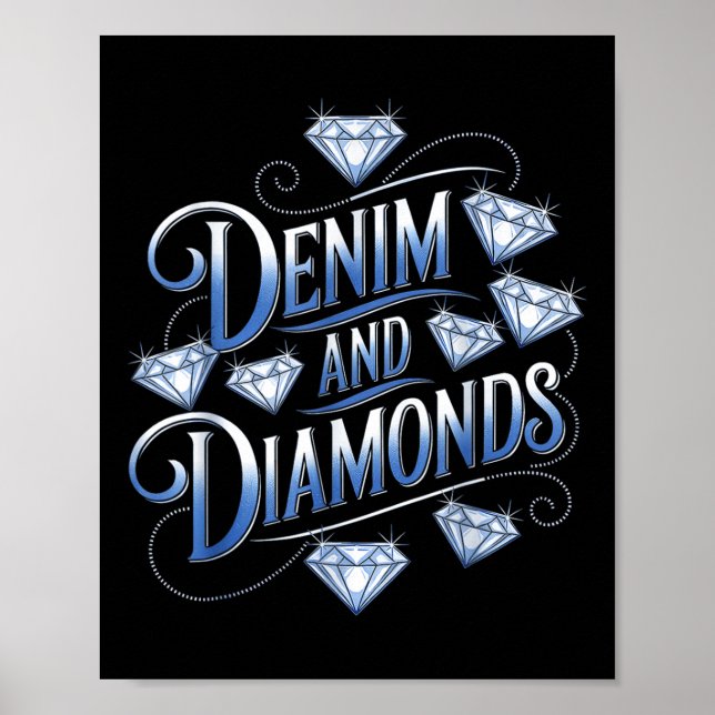 Poster Denim Et Diamonds Pays Ouest Bachelorette Pa (Devant)
