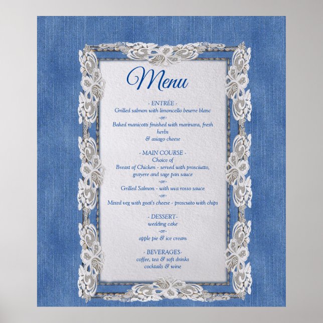 Poster Denim Jean poches et dentelle (Devant)