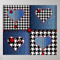 Denim Patchwork : Motif en tissu transparent