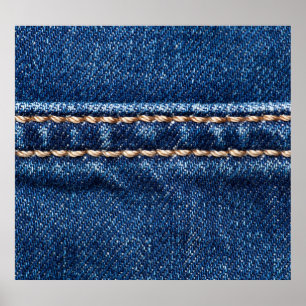 Poster Dénim piqué : texture du jean closeup.