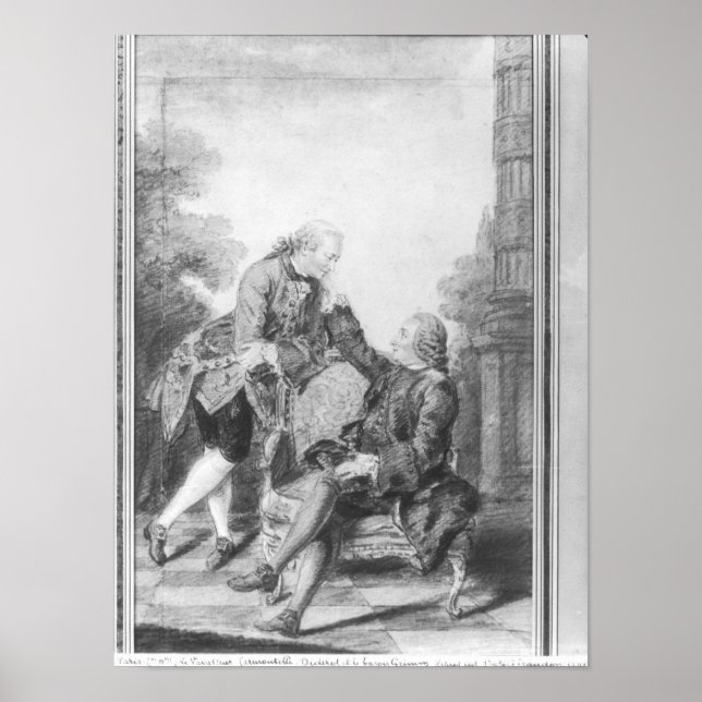 Poster Denis Diderot et Melchior, baron de Grimm (Devant)