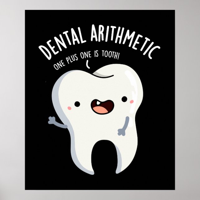 Poster Dental Arithmétique Funny Dot Pun Dark BG (Devant)
