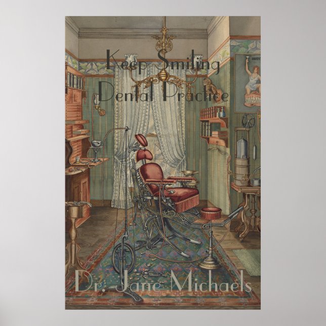 Poster Dental Operating Room Watercolor Gouache (Devant)