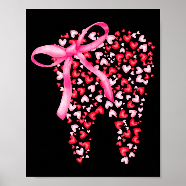 Poster Dental Squad Valentines Cute Heart Teeth Dental Hy (Devant)