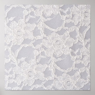 Poster Dentelle blanche Motif dentelle Arrière - plan pur
