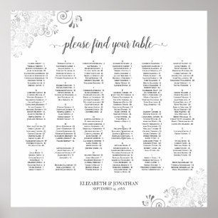 Poster Dentelle d'argent Simple Chic Alphabétique Graphiq