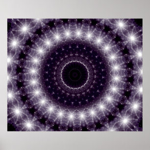 Poster Dentelle ronde noire et blanche fantaisie