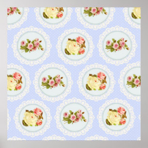 Poster Dentelle victorienne motif floral