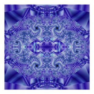 Poster Dentelles Art fractal violet blanc