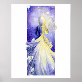 Poster Dentelles et roses blanches