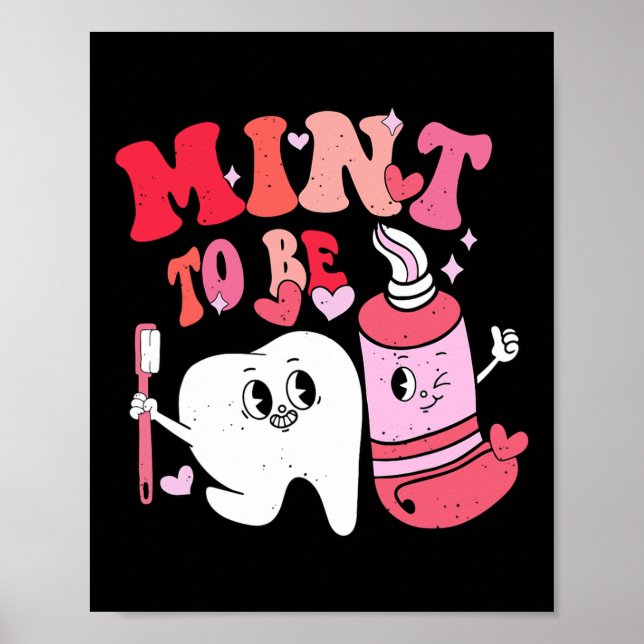 Poster Dentiste Saint-Valentin Menthe Pour Brosse À Dents (Devant)