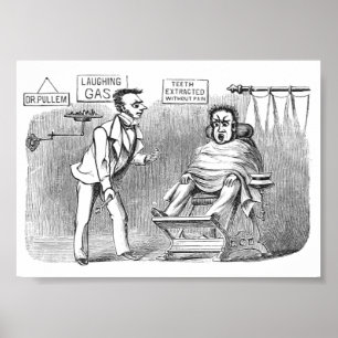 Poster Dentiste vintage, Extraction de dents sans douleur