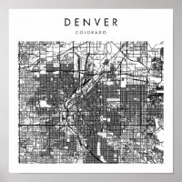 Denver Colorado Minimal Modern Street Map