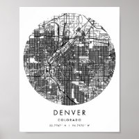 Denver Colorado Minimal moderne Circle Street Cart