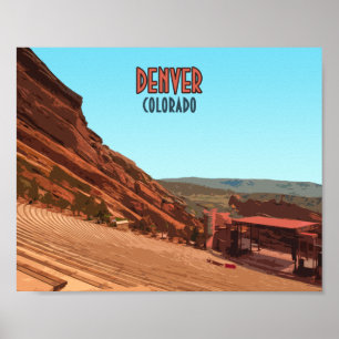 Poster Denver Colorado Red Rocks Vintage