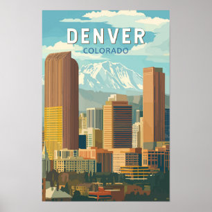 Poster Denver Colorado Voyage Art Vintage