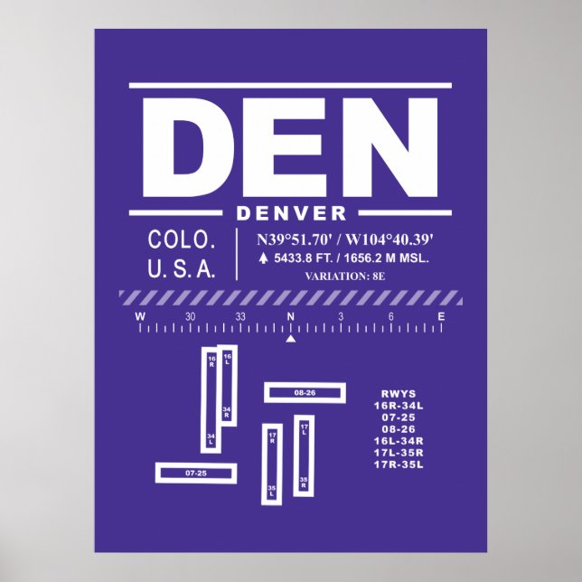 Poster Denver International Airport DEN (Devant)