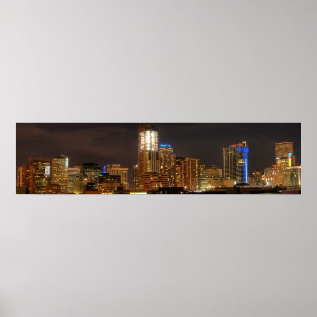 Poster Denver Skyline par nuit (Devant)