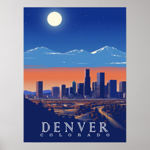 Poster Denver, Vintage voyage du Colorado