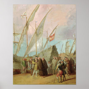 Poster Départ de Christophe Colomb à Palos