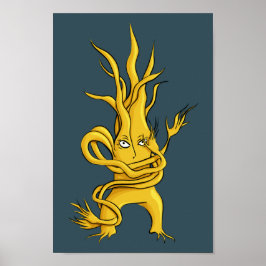 Poster Déplaisant Arbre Caractère Tangled Branches Gray J