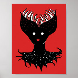 Poster Déplaisant Demon Girl Dark Gothic Caractère Avec D