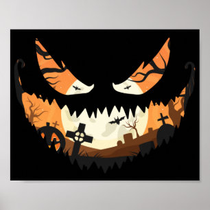 Poster Déplaisant Jack O Latern Halloween Éffrayant