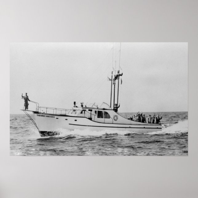 Poster Depoe Bay, Oregon Tradewinds Kingfisher Boat (Devant)