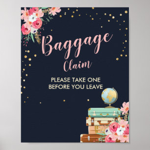 Poster Dépose bagage Désinscrire Douche de voyage Mlle à 