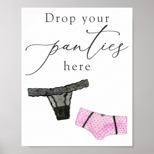 Poster Déposez vos culottes ici Lingerie Douche Signal (Devant)