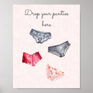 Poster Déposez vos culottes ici pancarte jeu de culotte