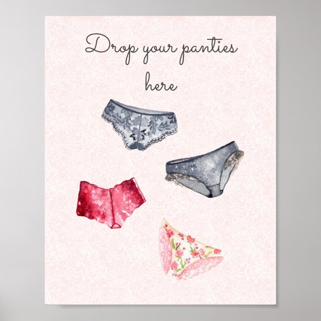Poster Déposez vos culottes ici pancarte jeu de culotte (Devant)