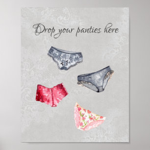 Poster Déposez vos culottes ici pancarte jeu de culotte