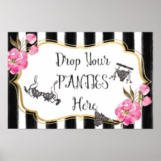 Poster Déposez vos culottes Lingerie Douche Signe