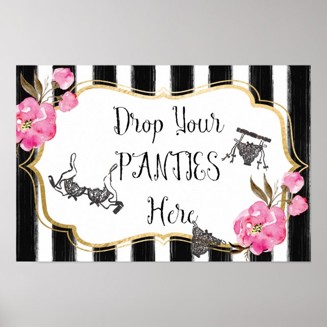 Poster Déposez vos culottes Lingerie Douche Signe (Devant)